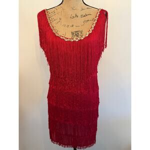 Charades Women's Red Flapper Dress Costume Size Small